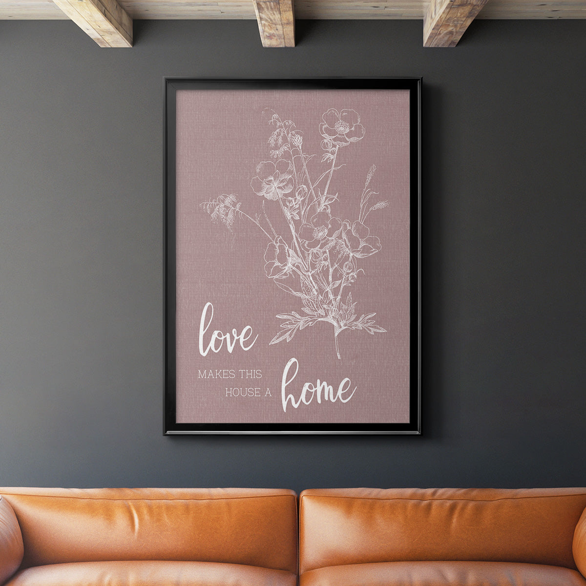 Love Home - Modern Framed Canvas Print
