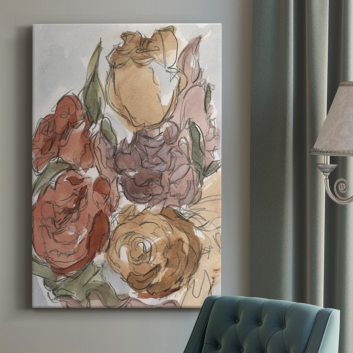 Cropped Floral Arrangement II - Canvas Art Print