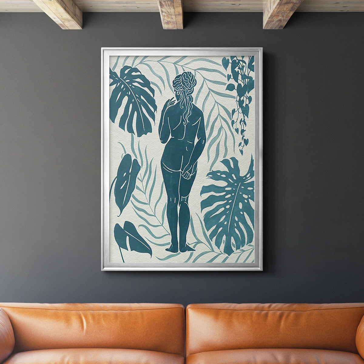 Moon Gazer III - Modern Framed Canvas Print