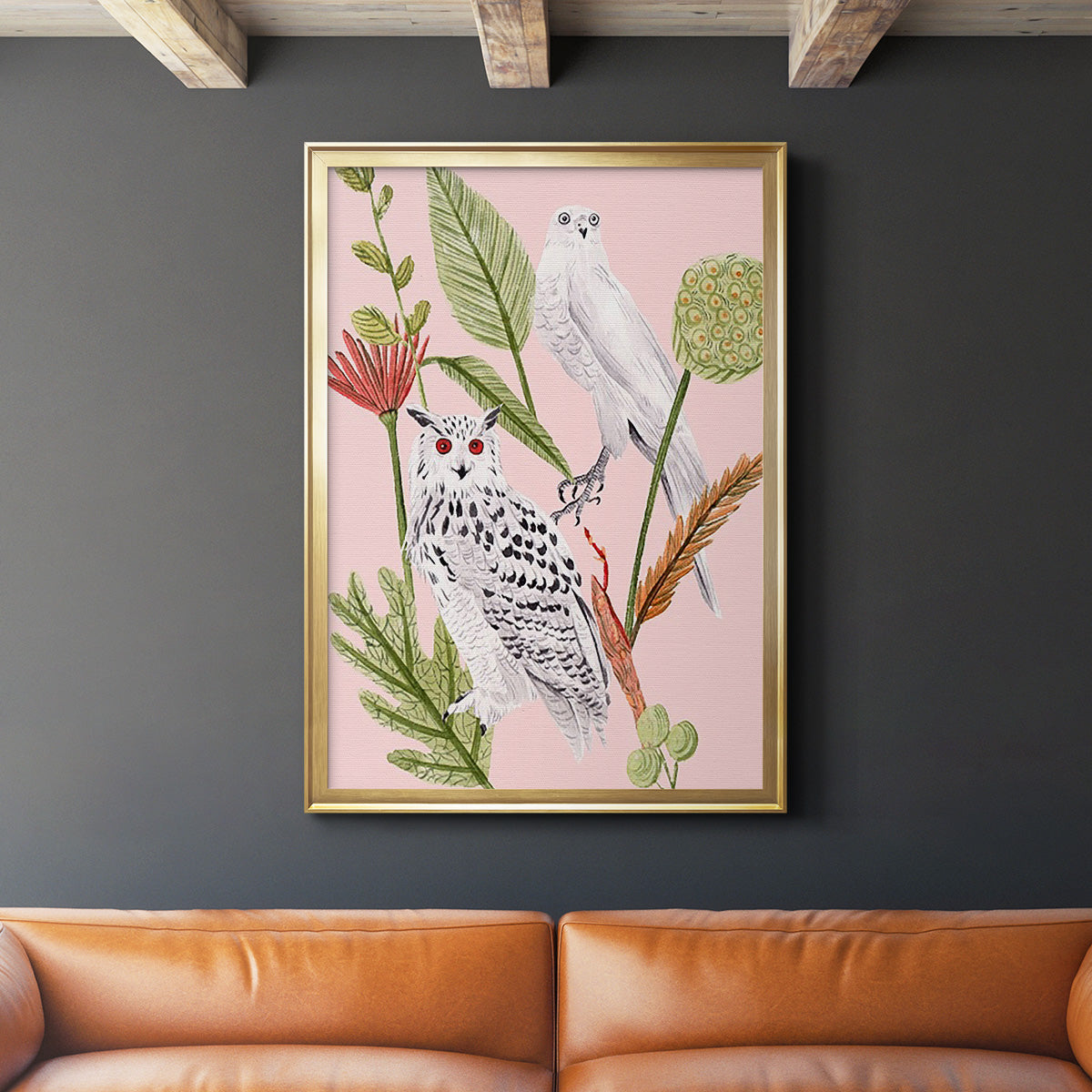 Birds in Motion V - Modern Framed Canvas Print