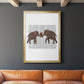 Elephant Bouquet, Landscape - Modern Framed Canvas Print