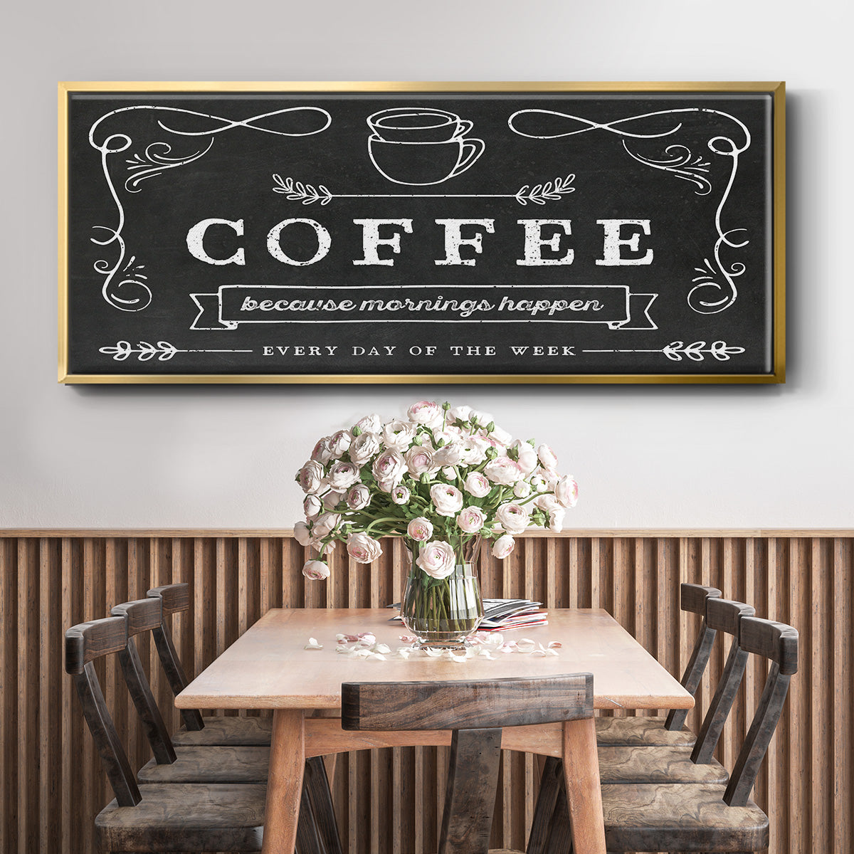 Coffee Everyday - Floater Framed Canvas Print