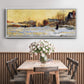Snow Effect, The Street in Argentuil, 1875 - Floater Framed Canvas Print