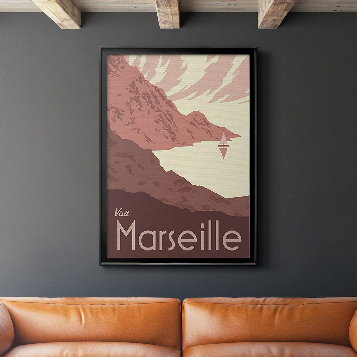 French Coast I - Modern Framed Canvas Print