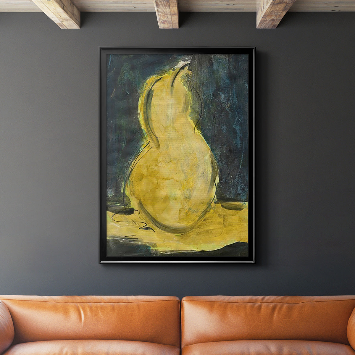 Urban Pear II - Modern Framed Canvas Print