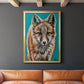 Teal Fox - Modern Framed Canvas Print