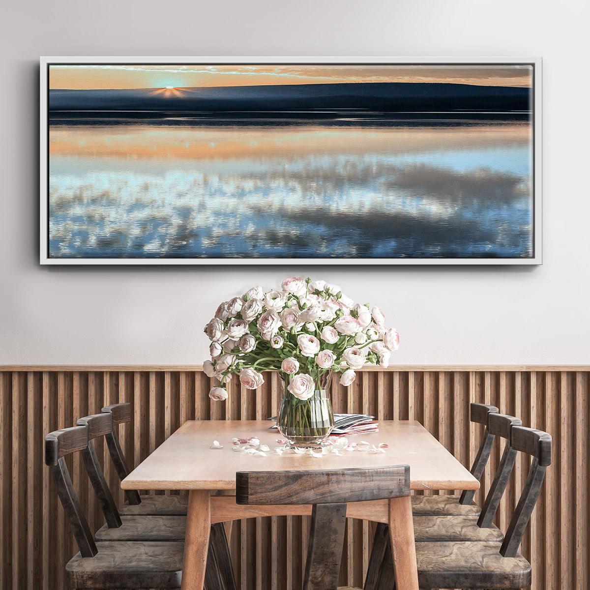 Serene Sunrise - Floater Framed Canvas Print