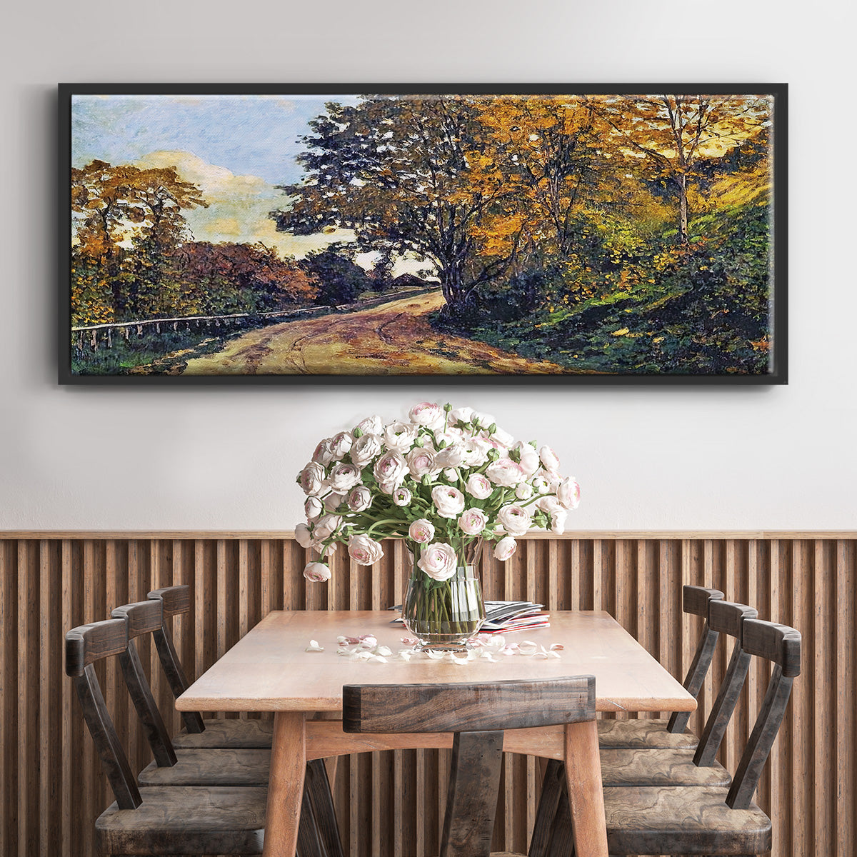 The Road to the Farm of Saint - Floater Framed Canvas Print