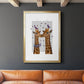 Kissing Giraffes with Birds - Modern Framed Canvas Print