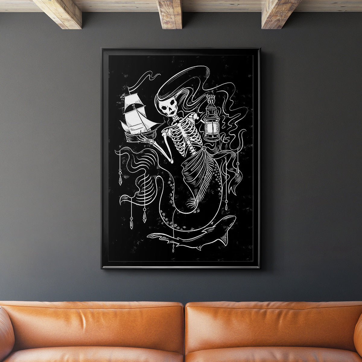 Pirate Mermaids I - Modern Framed Canvas Print