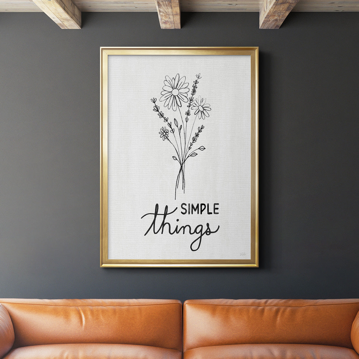 Simple Things Sketch - Modern Framed Canvas Print
