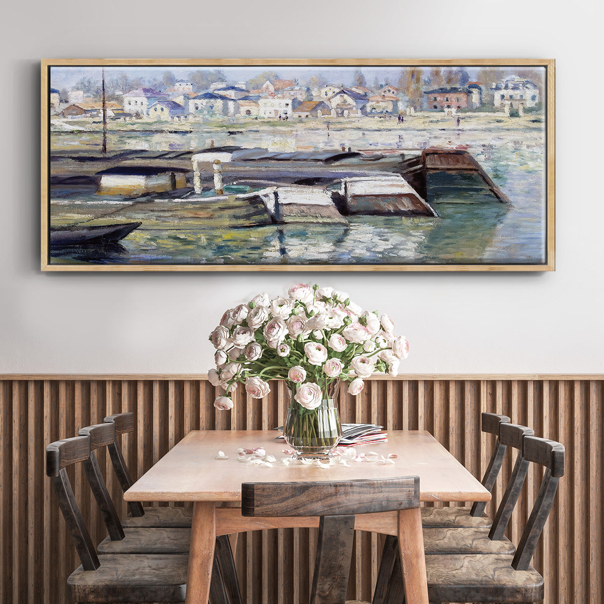 The Seine at Asnieres, 1873 - Floater Framed Canvas Print