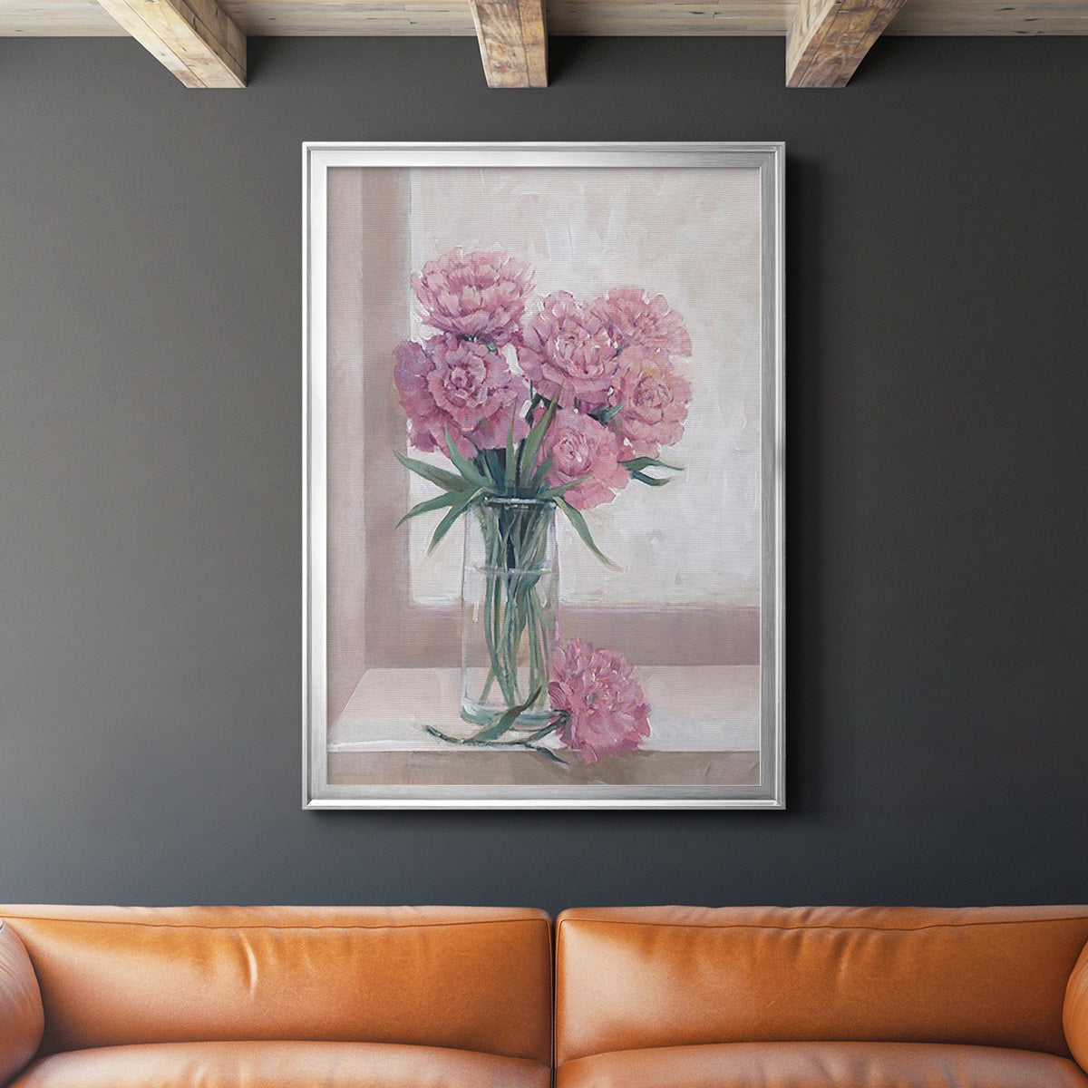 Windowsill Floral II - Modern Framed Canvas Print