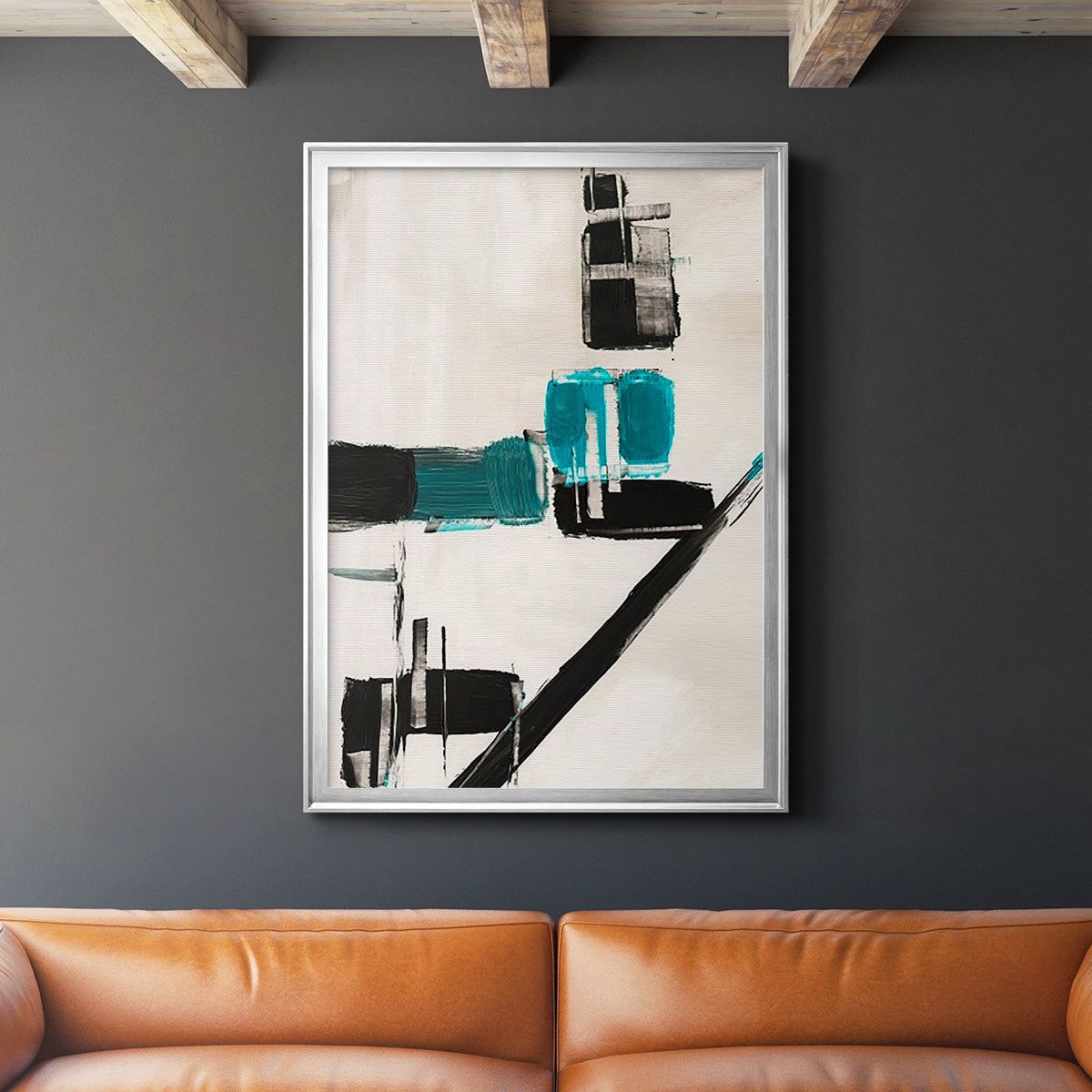 Geometry Notes I - Modern Framed Canvas Print