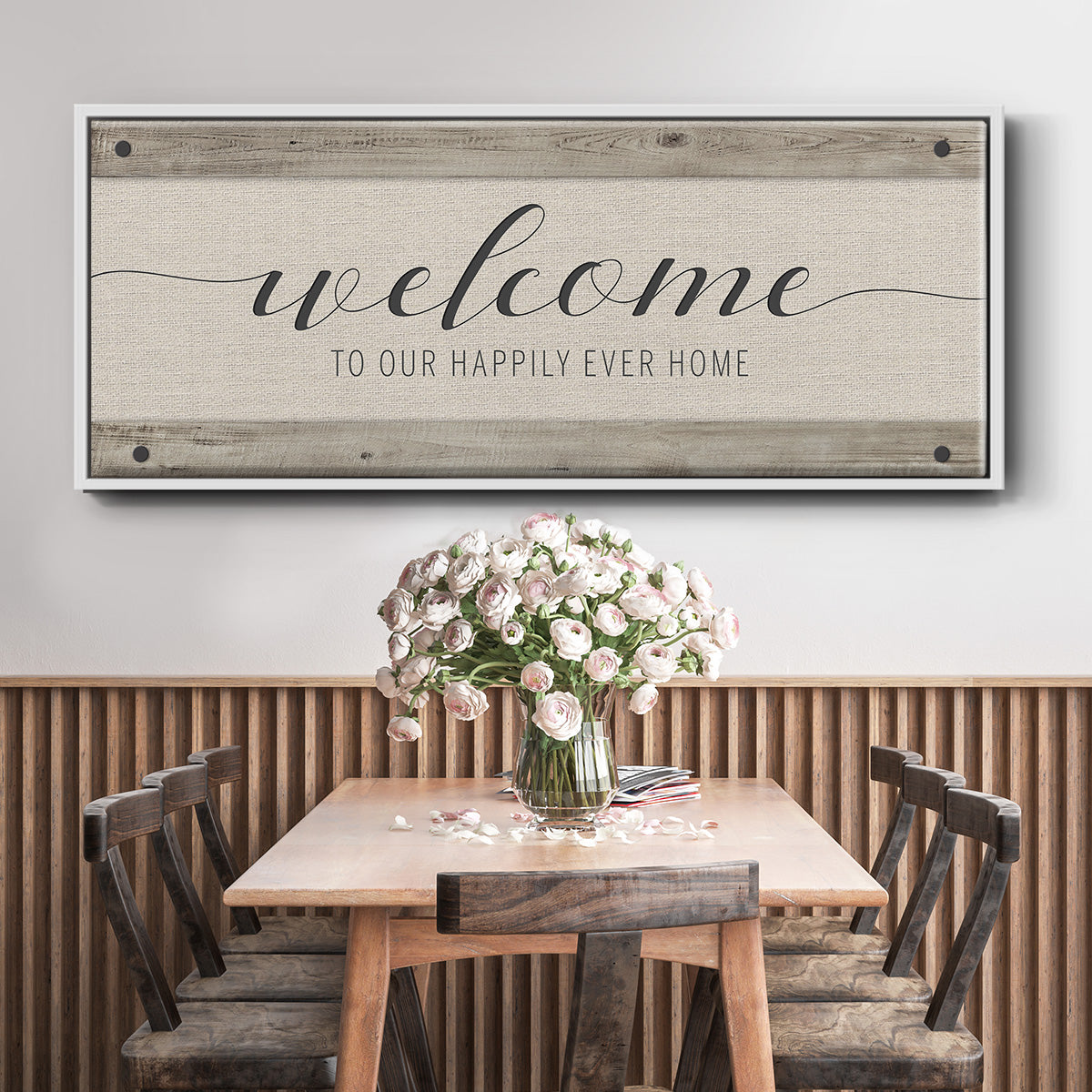 Happily Home - Floater Framed Canvas Print