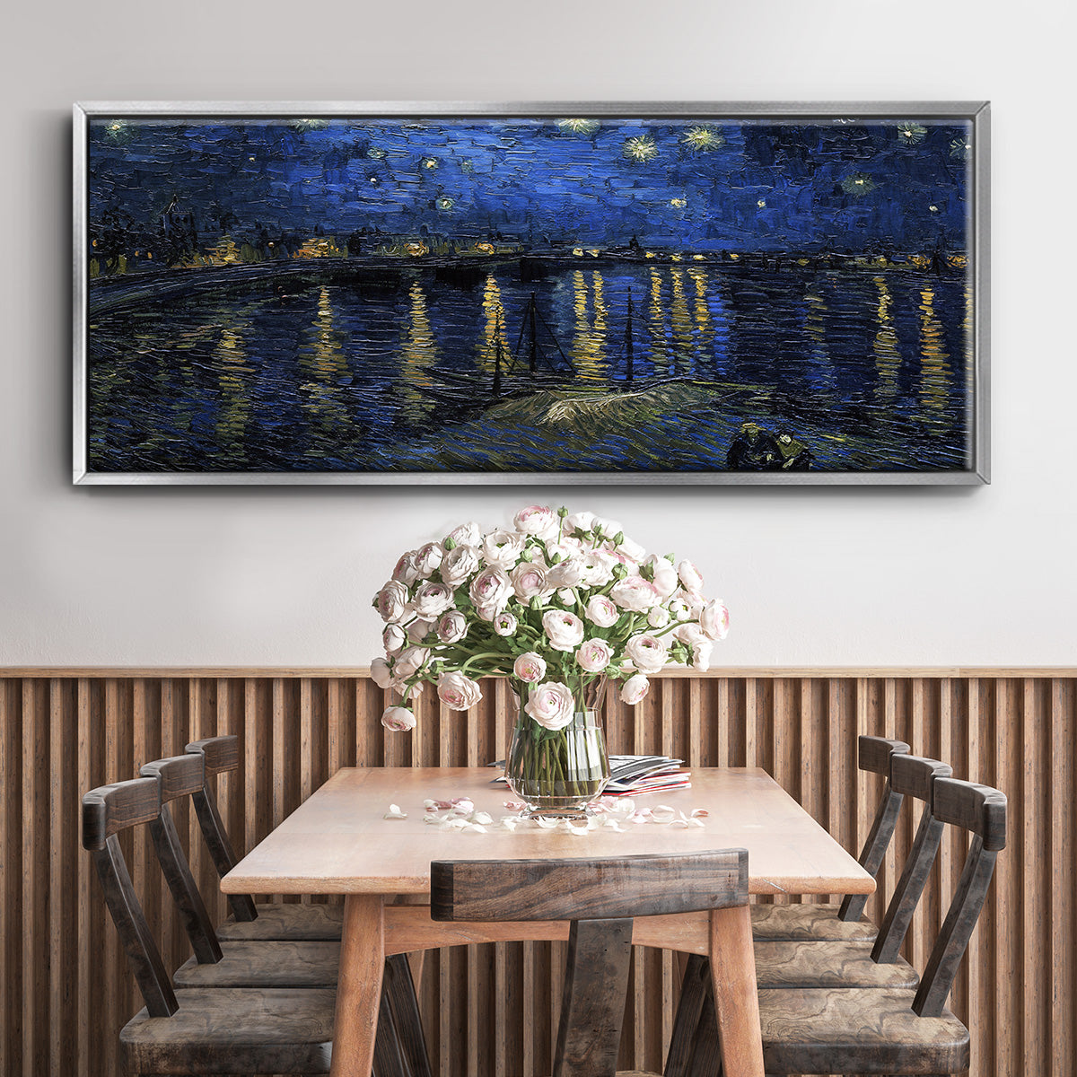 Starry Night Over the Rhone - Floater Framed Canvas Print
