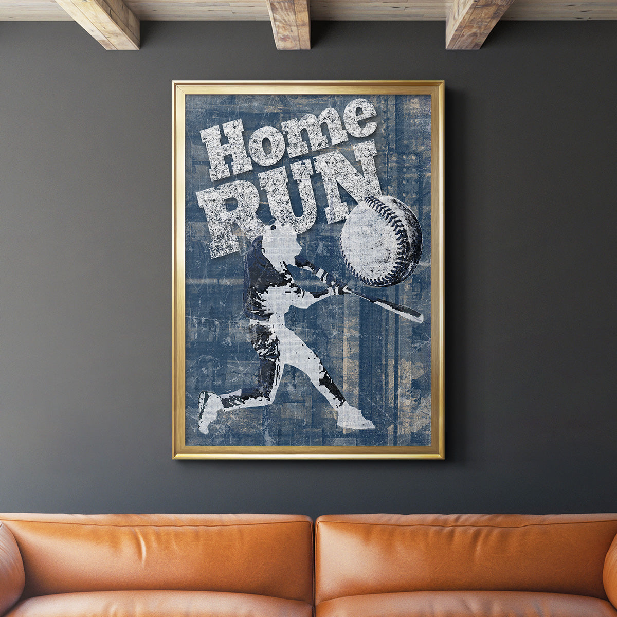 Home Run Hitter - Modern Framed Canvas Print