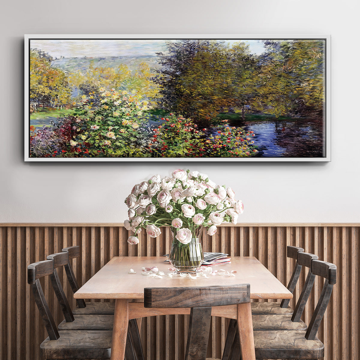 The Corner of the Garden at Montgeron, 1876 - Floater Framed Canvas Print