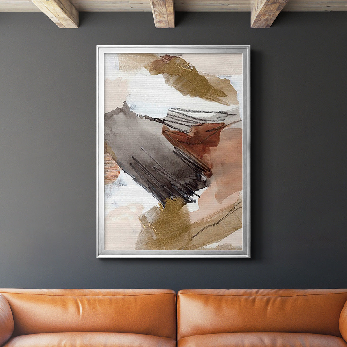 Antique Gold III - Modern Framed Canvas Print