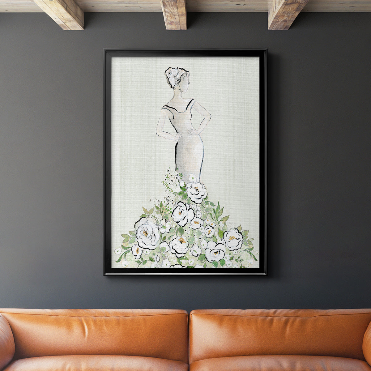 Fashion Floral Figurative - Modern Framed Canvas Print