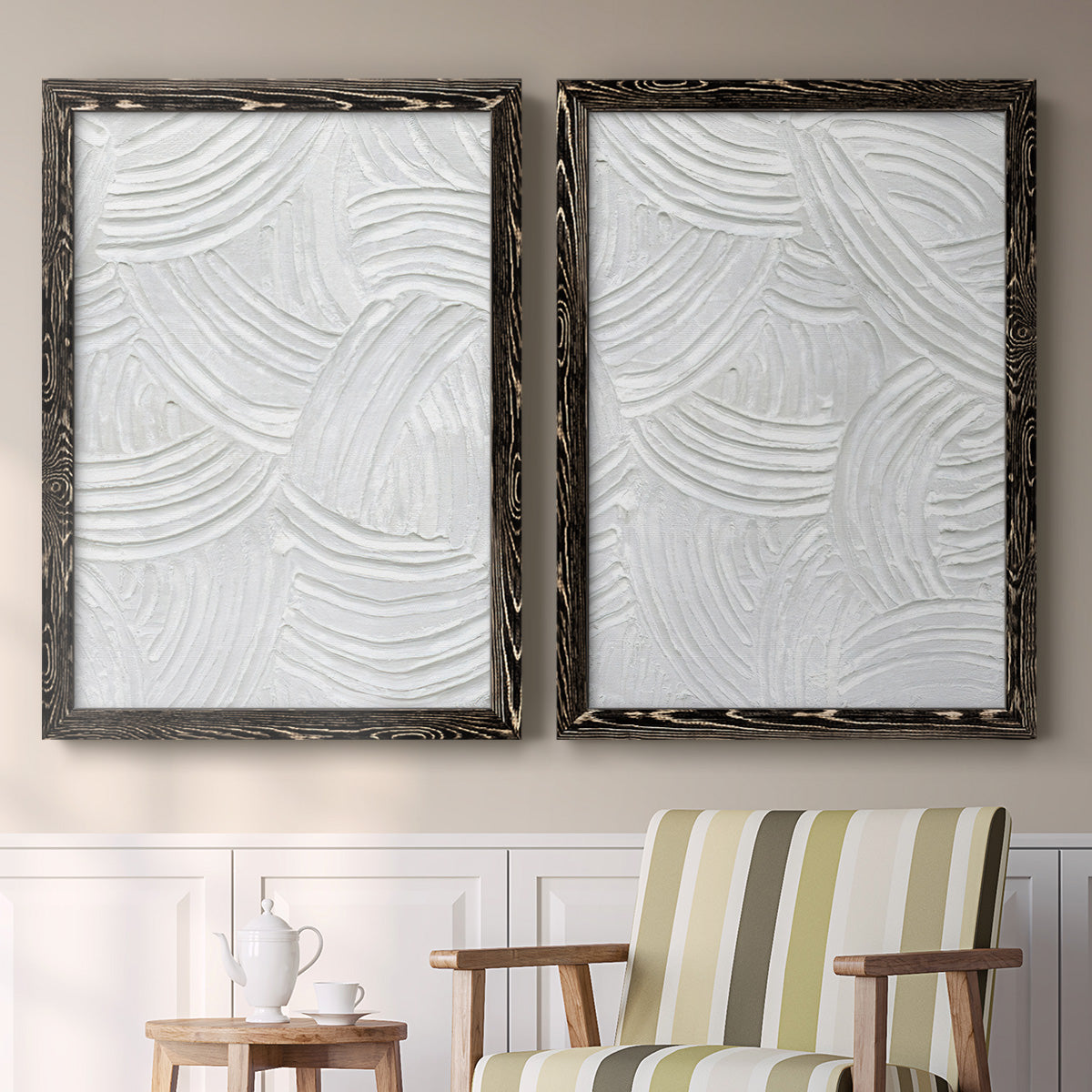 Sandstone Grooves I - Premium Framed Canvas 2 Piece Set - Ready to Hang