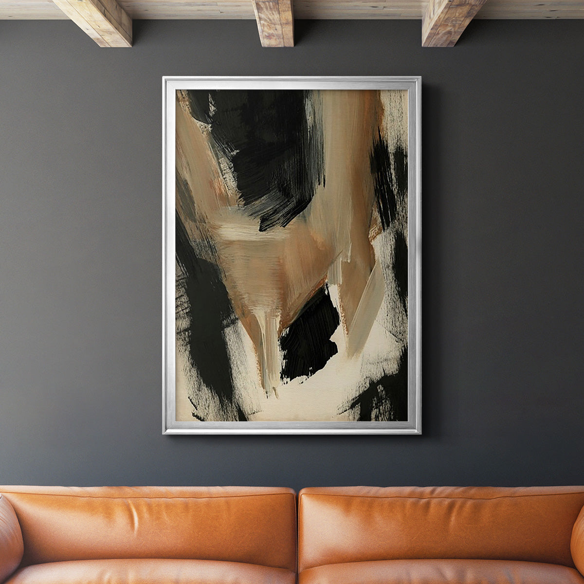 Baked Paintstrokes II - Modern Framed Canvas Print