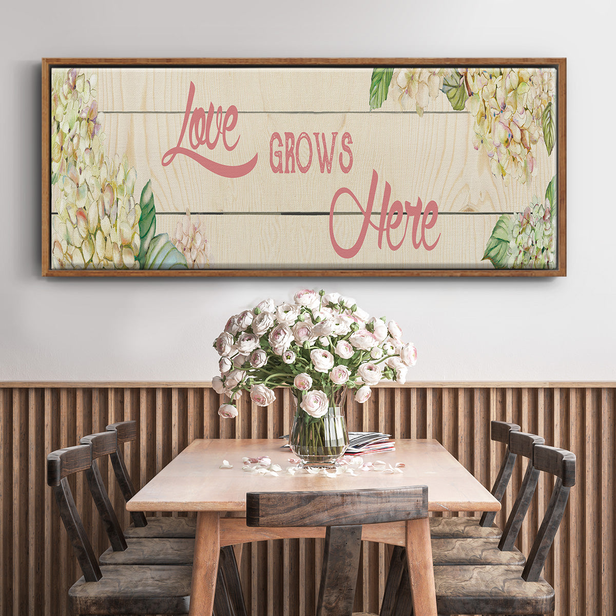 Love Grows Here - Floater Framed Canvas Print