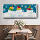 Merry Snowmen - Floater Framed Canvas Print