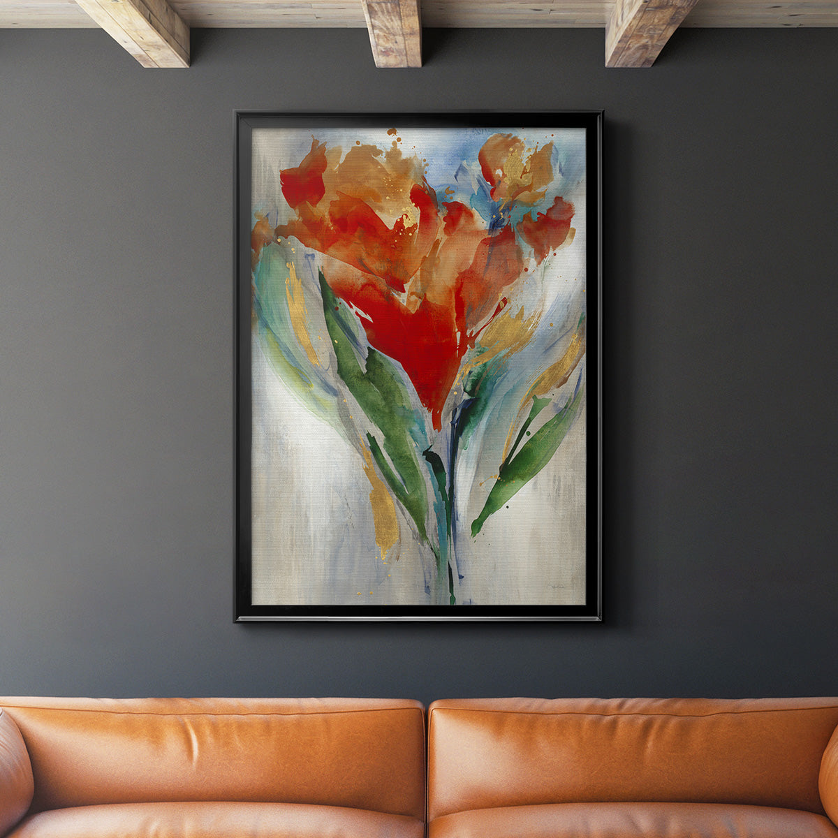 Wild Flower Bouquet - Modern Framed Canvas Print