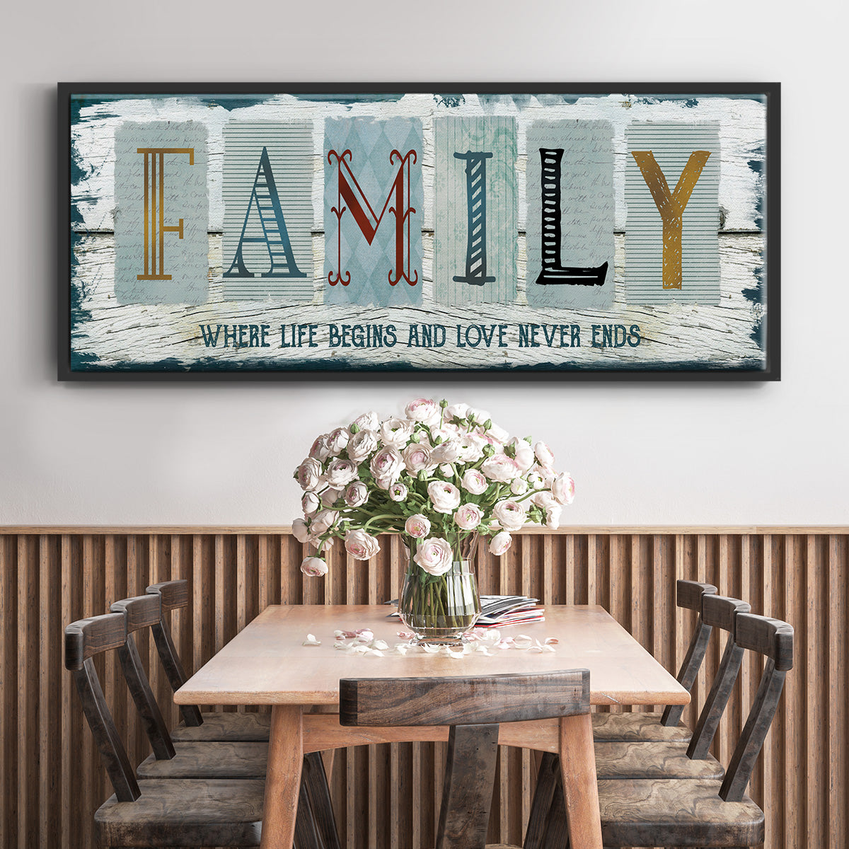 Family Where Life - Floater Framed Canvas Print