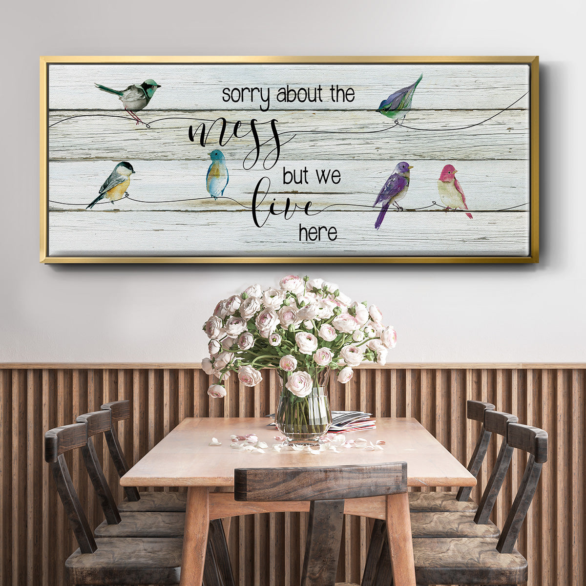 We Live Here - Floater Framed Canvas Print