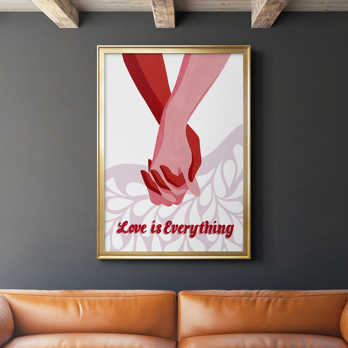 Groovy Love I - Modern Framed Canvas Print
