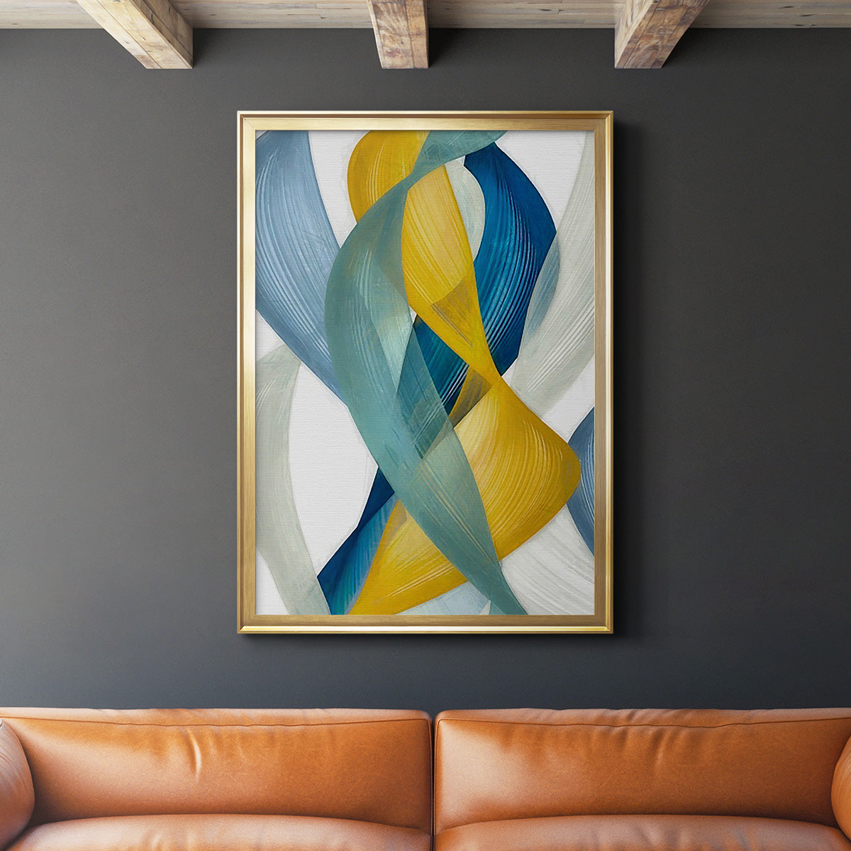 Horizontal Bands I - Modern Framed Canvas Print