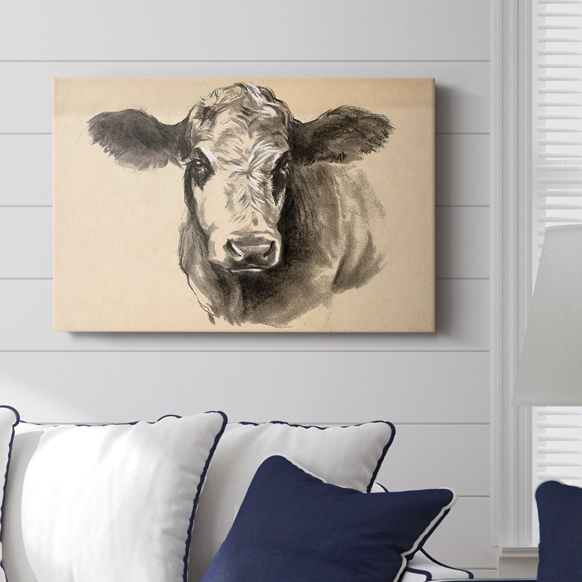 Charcoal Cow I - Canvas Art Print