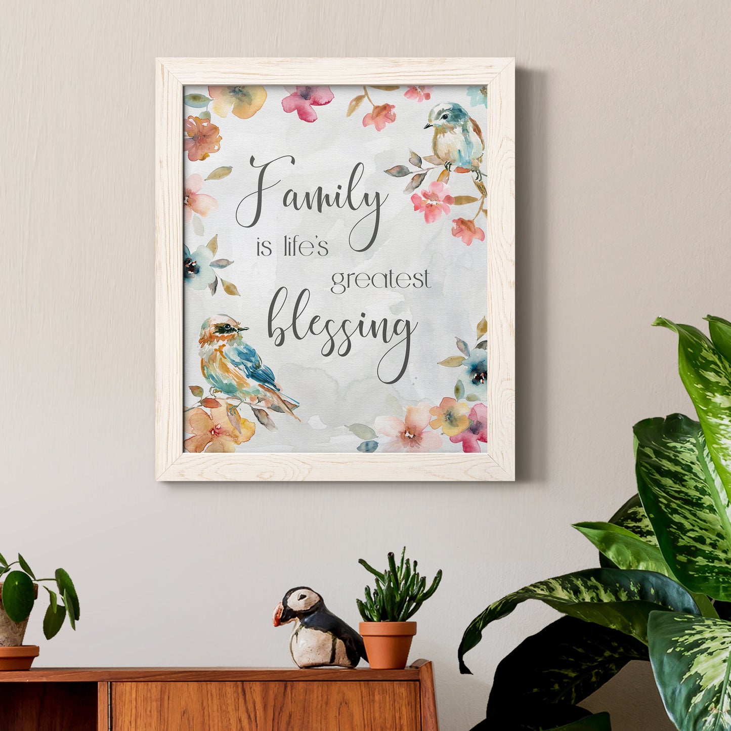 Spring Bird Blessing - Barnwood Framed Canvas Print