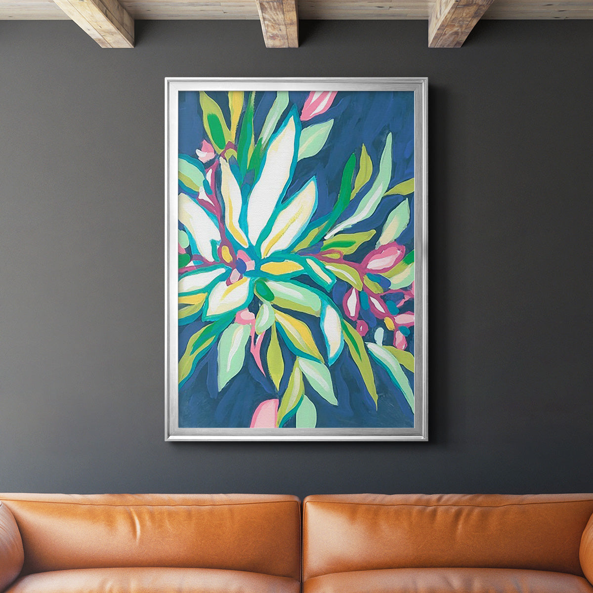 Blue Tropics I - Modern Framed Canvas Print