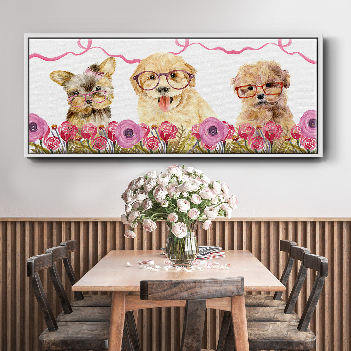 Puppy Valentine Collection D - Floater Framed Canvas Print
