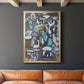 California Beach Blue Glass - Modern Framed Canvas Print