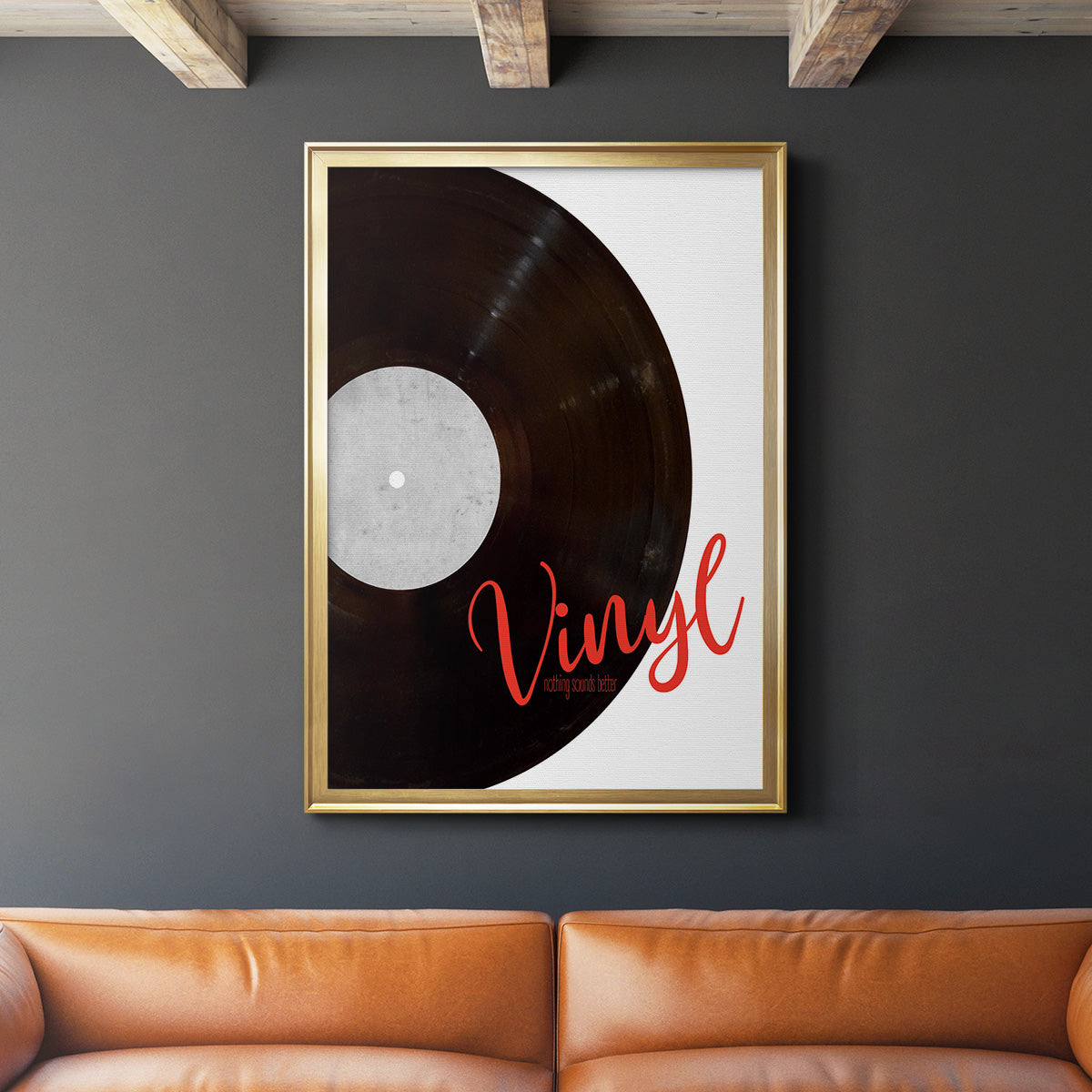 Vinyl - Modern Framed Canvas Print