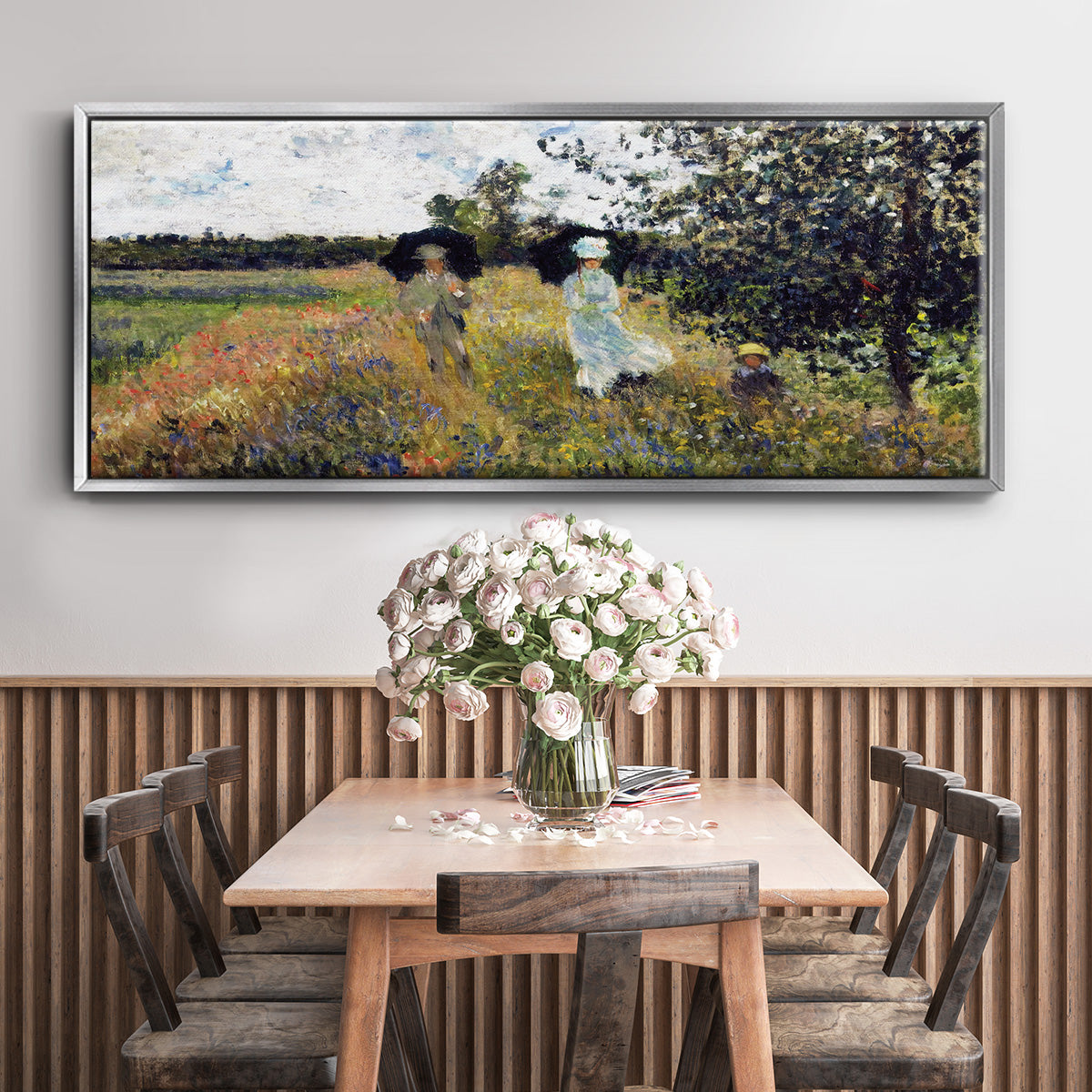 The Promenade Near Argenteuil, 1875 - Floater Framed Canvas Print