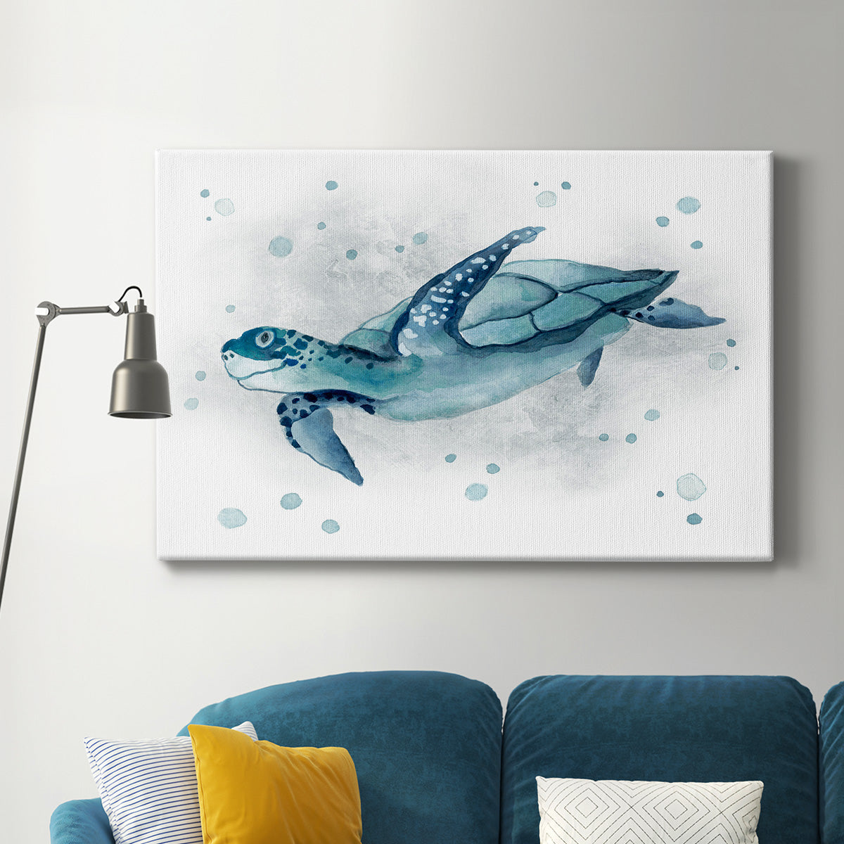 Blue Turtle II Premium Gallery Wrapped Canvas - Ready to Hang