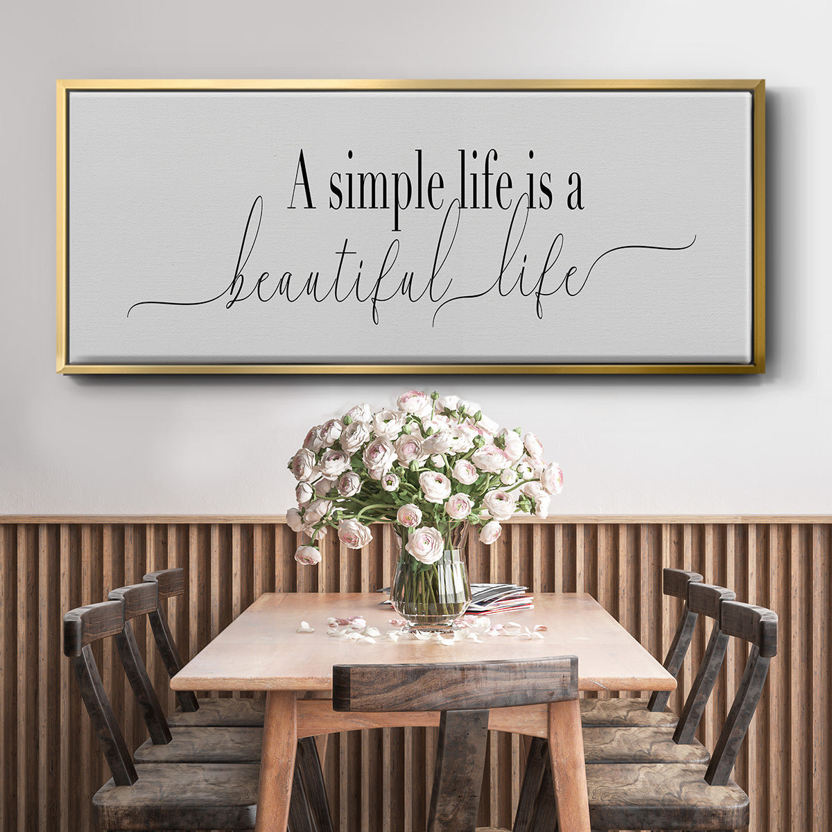 Simple Beautiful Life - Floater Framed Canvas Print