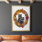 Raccoons Autumn Leaf Wreath - Modern Framed Canvas Print