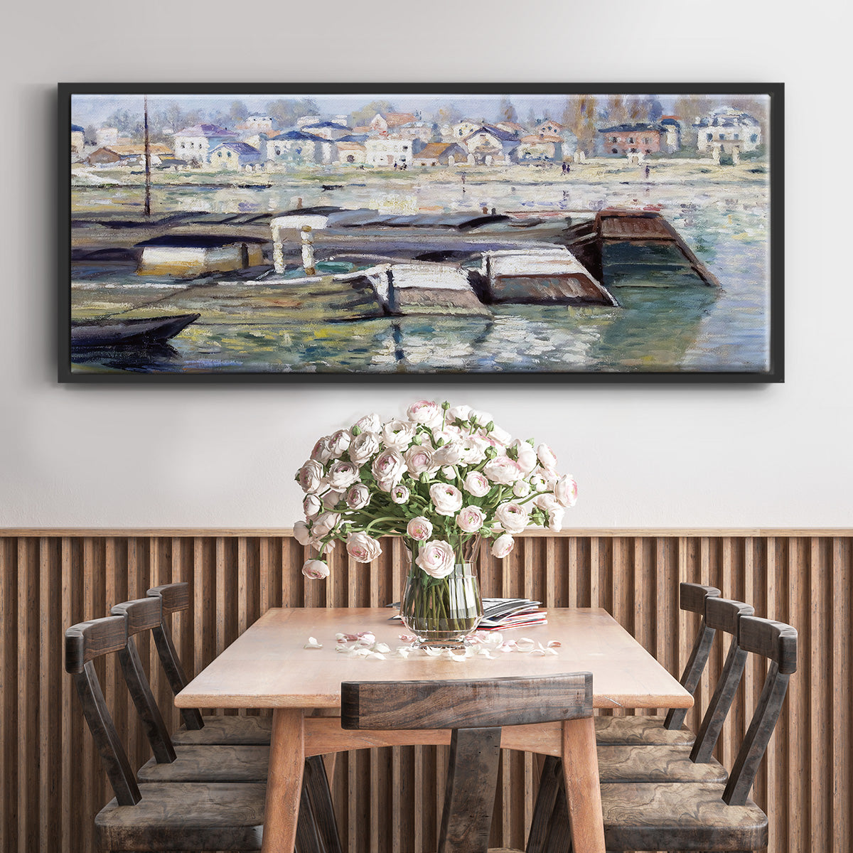 The Seine at Asnieres, 1873 - Floater Framed Canvas Print