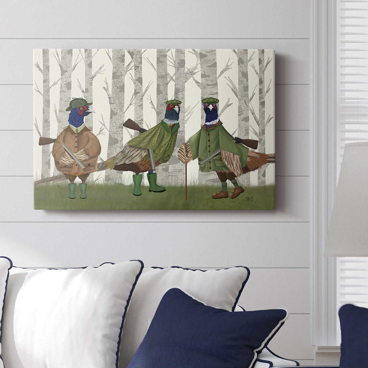 Pheasant Shooting Party Group 2 - Canvas Art Print
