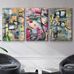 Memory Screen I - Framed Premium Gallery Wrapped Canvas L Frame 3 Piece Set - Ready to Hang