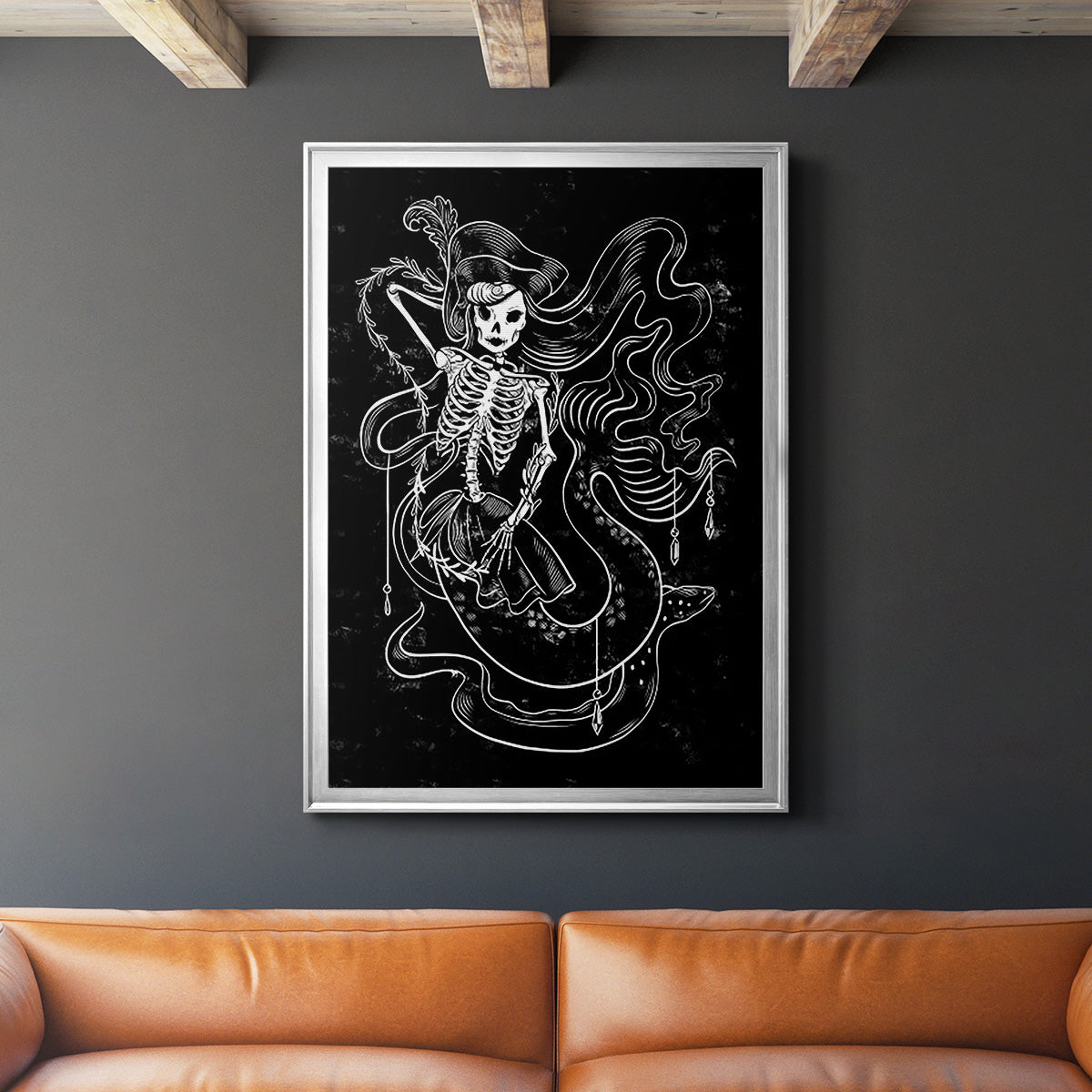 Pirate Mermaids II - Modern Framed Canvas Print