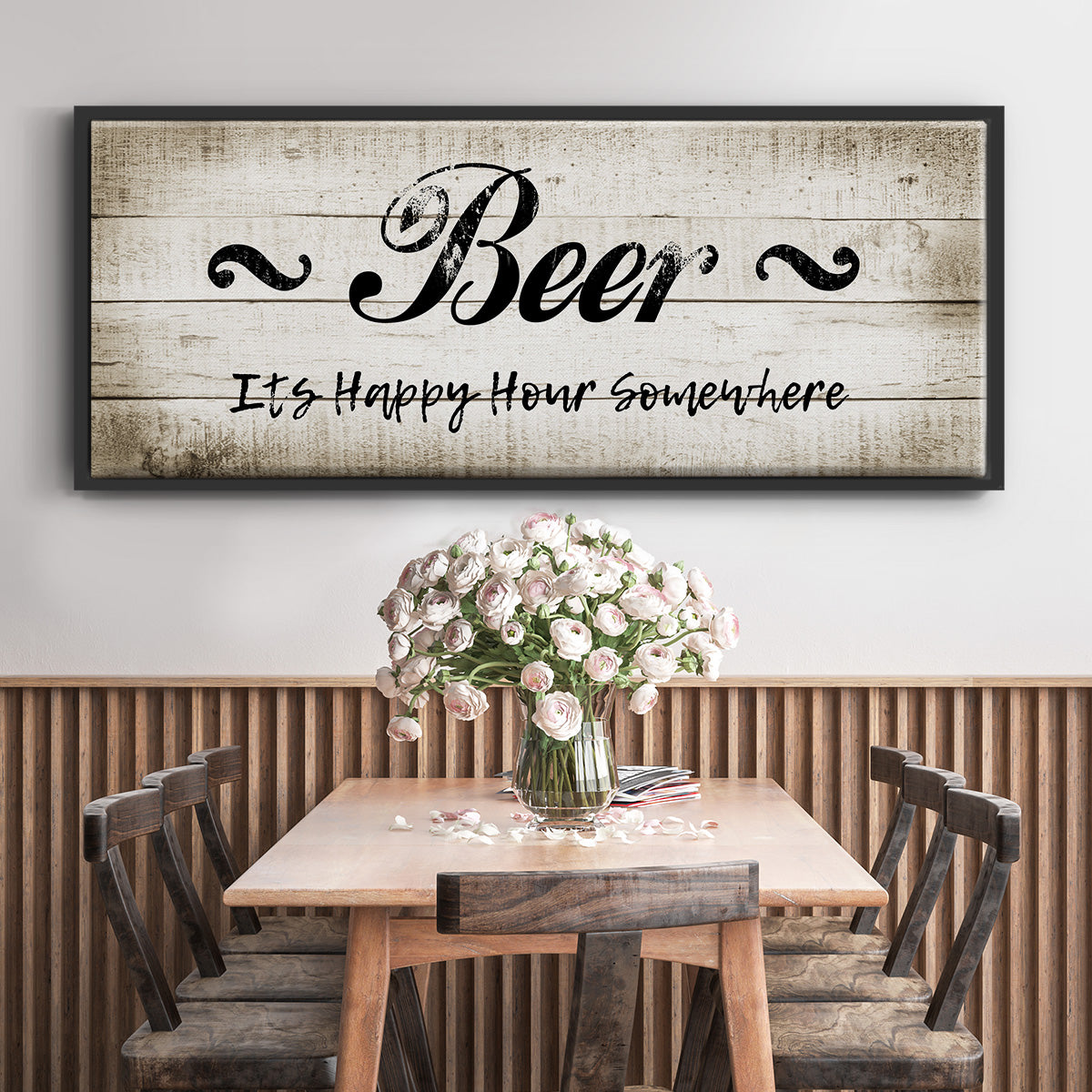 Beer Happy Hour - Floater Framed Canvas Print