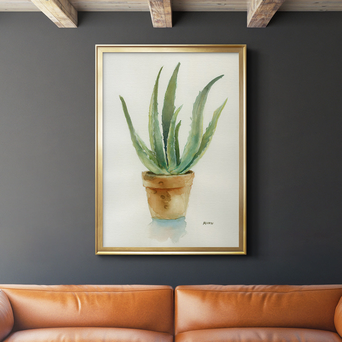 Succulent IV - Modern Framed Canvas Print