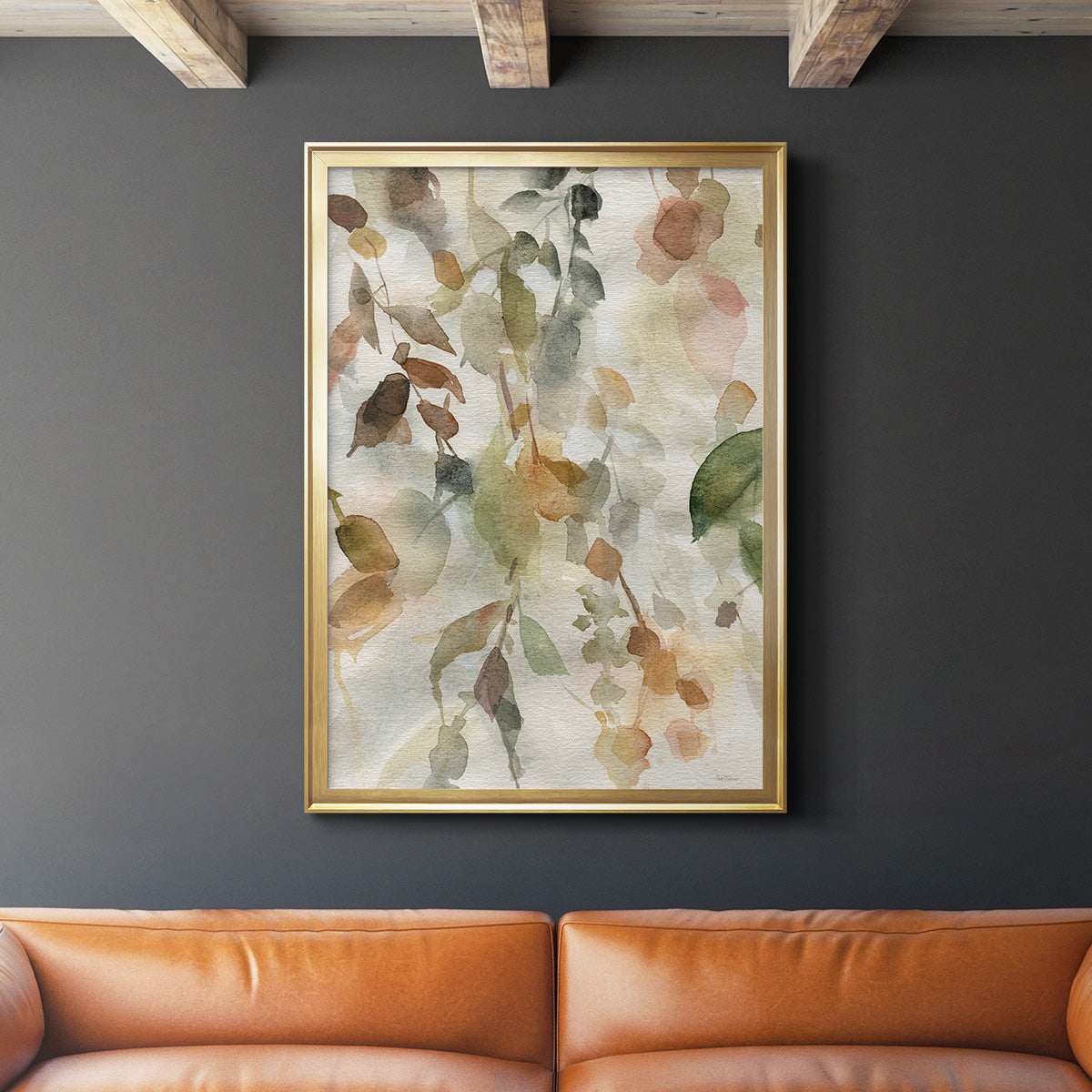 Cascading Nature II - Modern Framed Canvas Print